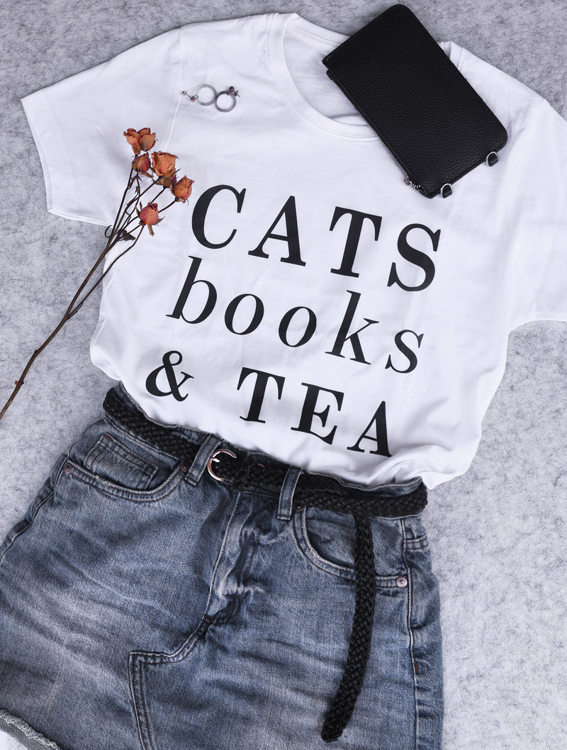 Cats Tea Shirt - White