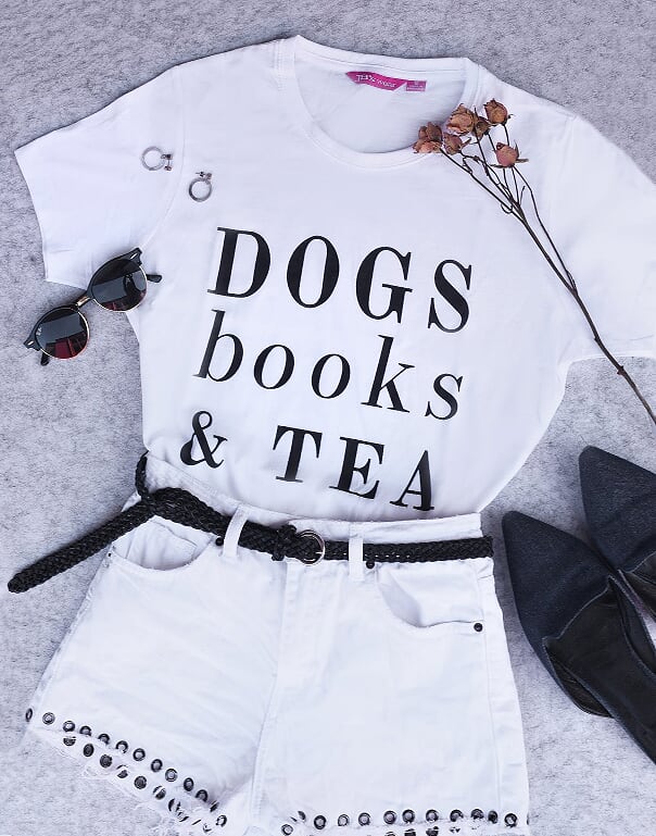 Dogs Tea Shirt - White